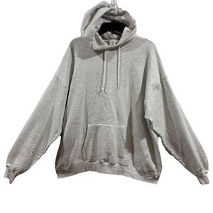 Unisex Gray Pullover Hoodie XL Cozy Winter Loungewear Minimalist
